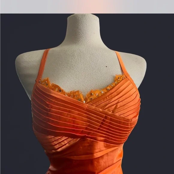 May Queen Vibrant Orange Backless Dress - Picture 5 of 6
